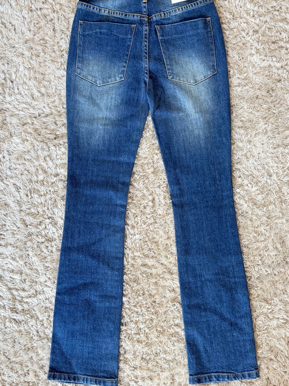 NEW Alice + Olivia Studded Straight Leg High Waist Denim Jeans Women's 24 NWOT - Picture 2 of 5